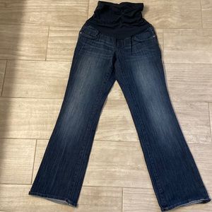Motherhood Maternity Over the belly dark wash bootcut jeans size medium